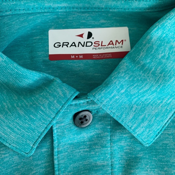 Grand Slam Blue/Green Golf Polo Shirt - Picture 3 of 4